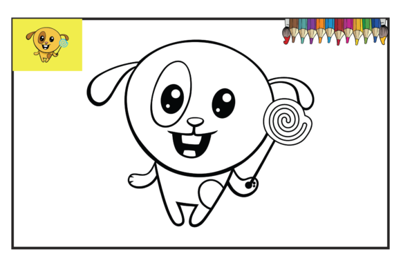 Coloring Book Dog Design