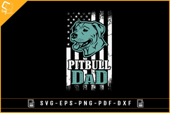 Pitbull Dad with USA Flag Sublimation